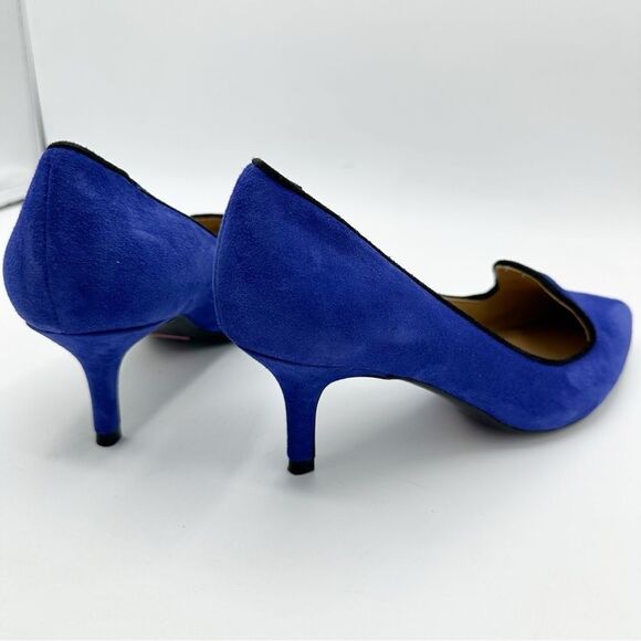 Isaac Mizrahi New York Joy Cobalt Blue Suede Pump Kitten Heel Pointed Toe Sz 7.5 - Picture 6 of 13